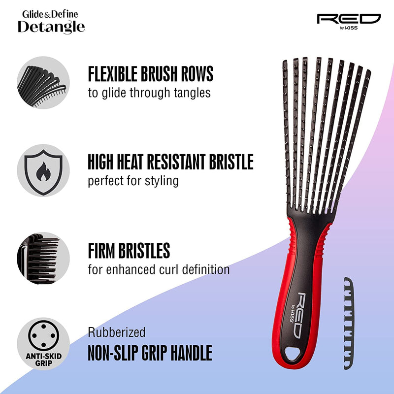 EZ Glide Detangling Brush Red by Kiss BSH47
