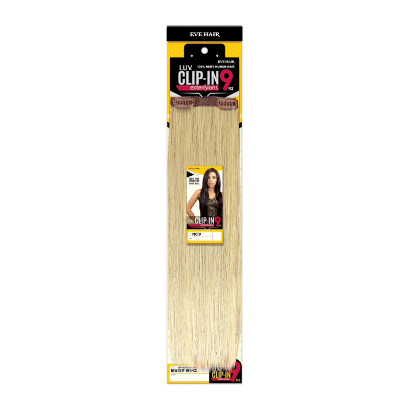 Eve Luv Clip in Extensions 9 pc Remy Human Hair 18"