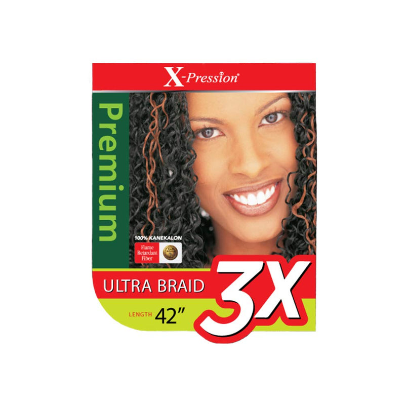 Outre Braid 3X X-Pression Kanekalon Pre-Stretched 42" Braiding Hair Black-Owned Natural Beauty Products.