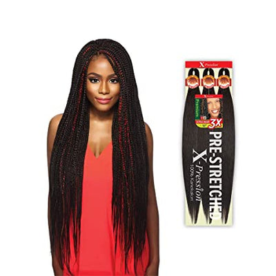 Outre Braid 3X X-Pression Kanekalon Pre-Stretched 42" Braiding Hair Black-Owned Natural Beauty Products.