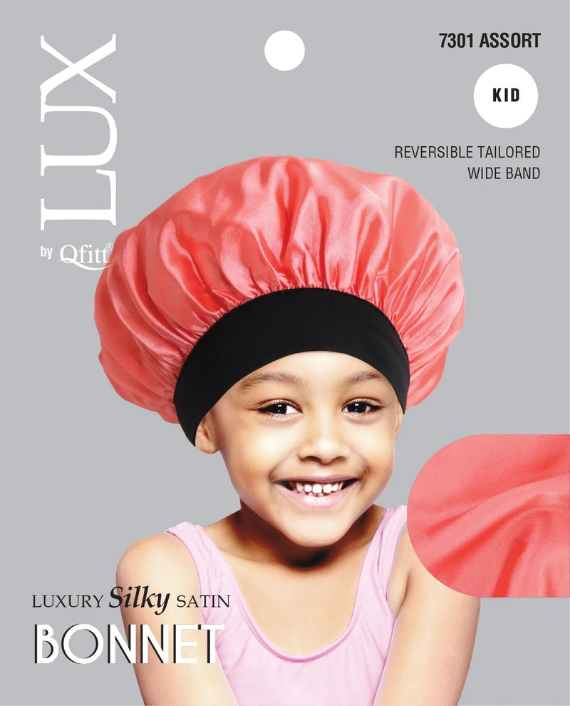 LUX SILKY SATIN BONNET ONYX (KIDS) Color May Vary