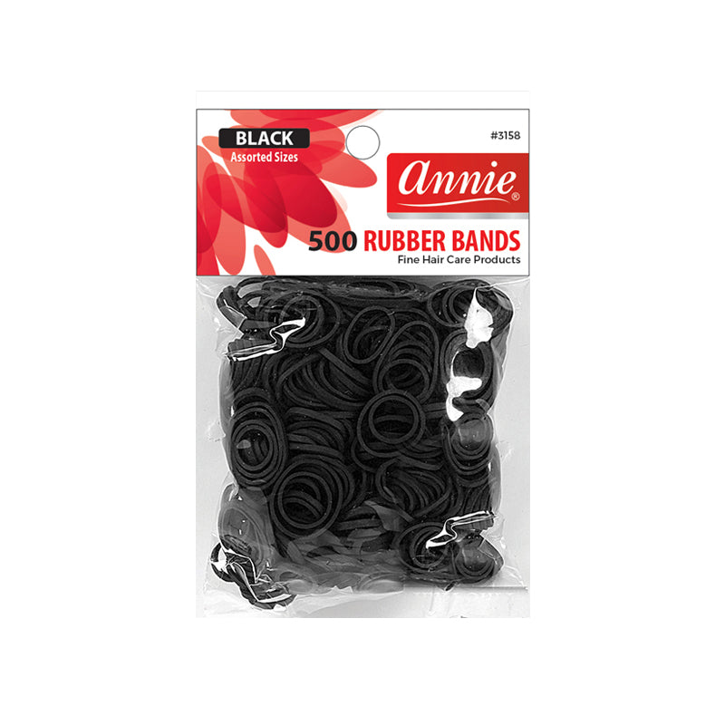 Annie Black Assorted 500 Rubber Bands 