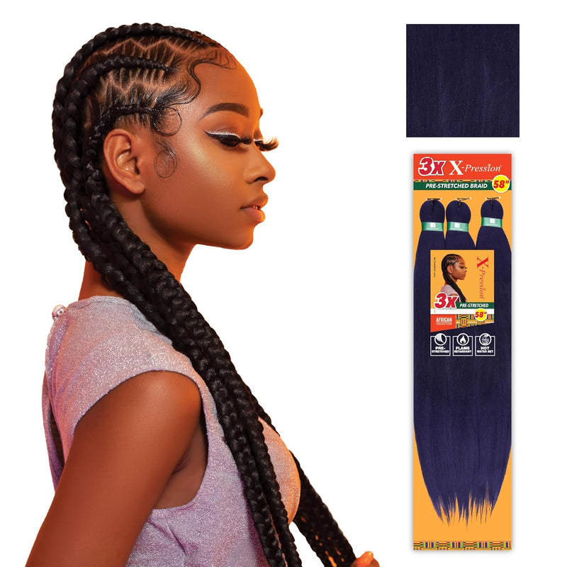 Sensationnel X-Pression 3X Pre-Stretched Braiding Hair 58″