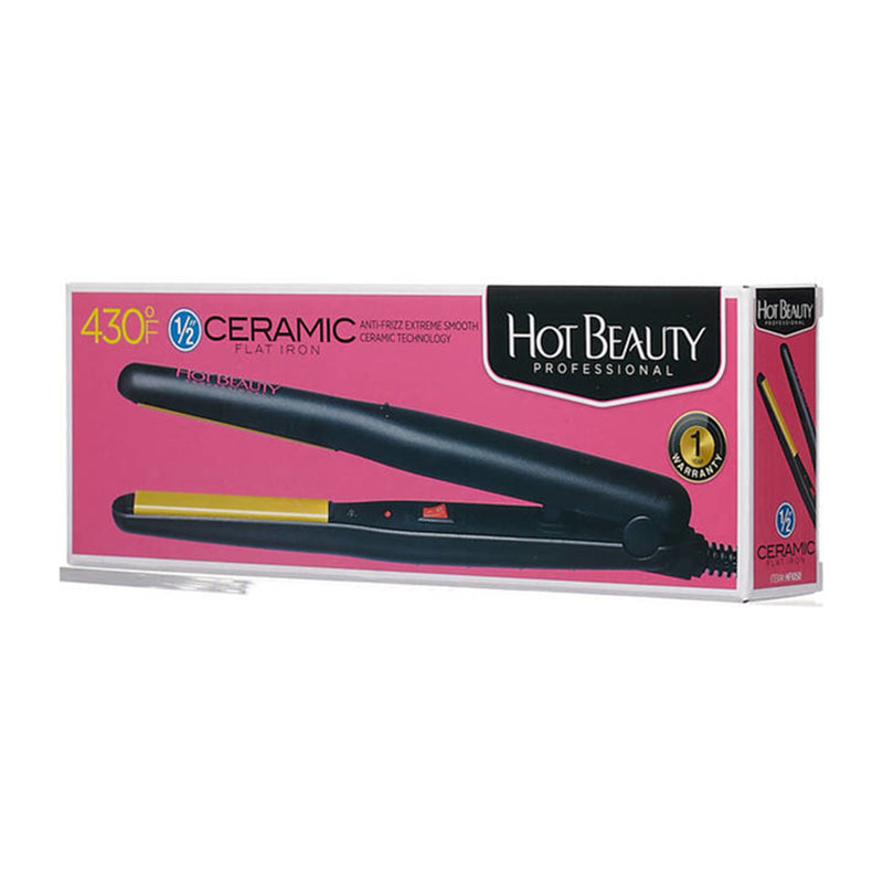 Ceramic Flat Iron 1/2" Hot Beauty Professional HFI050