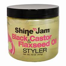 Shine  n Jam Black & Castor Flaxseed Oil Styler 16oz