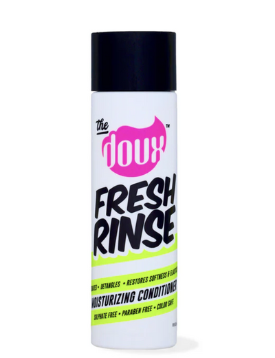 white bottle of fresh rinse conditioner on white background