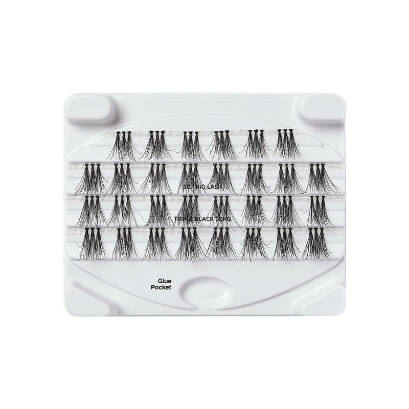 IEK 3D Trio Triple Black Long Cluster Lashes KPEC03TD