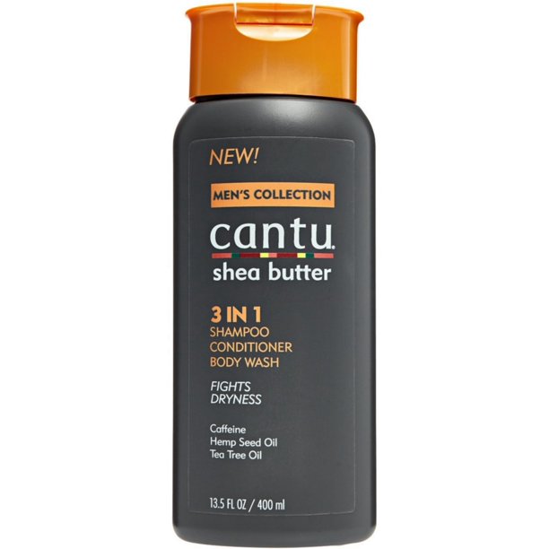 Cantu Shea Butter 3 in 1 Shampoo Conditioner Body Wash Men’s Collection