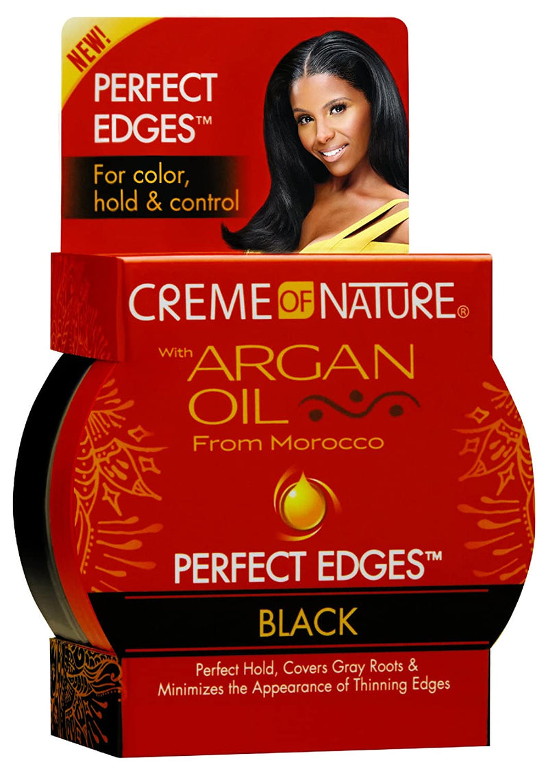 Cream of Nature Argan Oil Perfect Edges Black  2.25 Oz Black-Owned Natural Beauty Products.