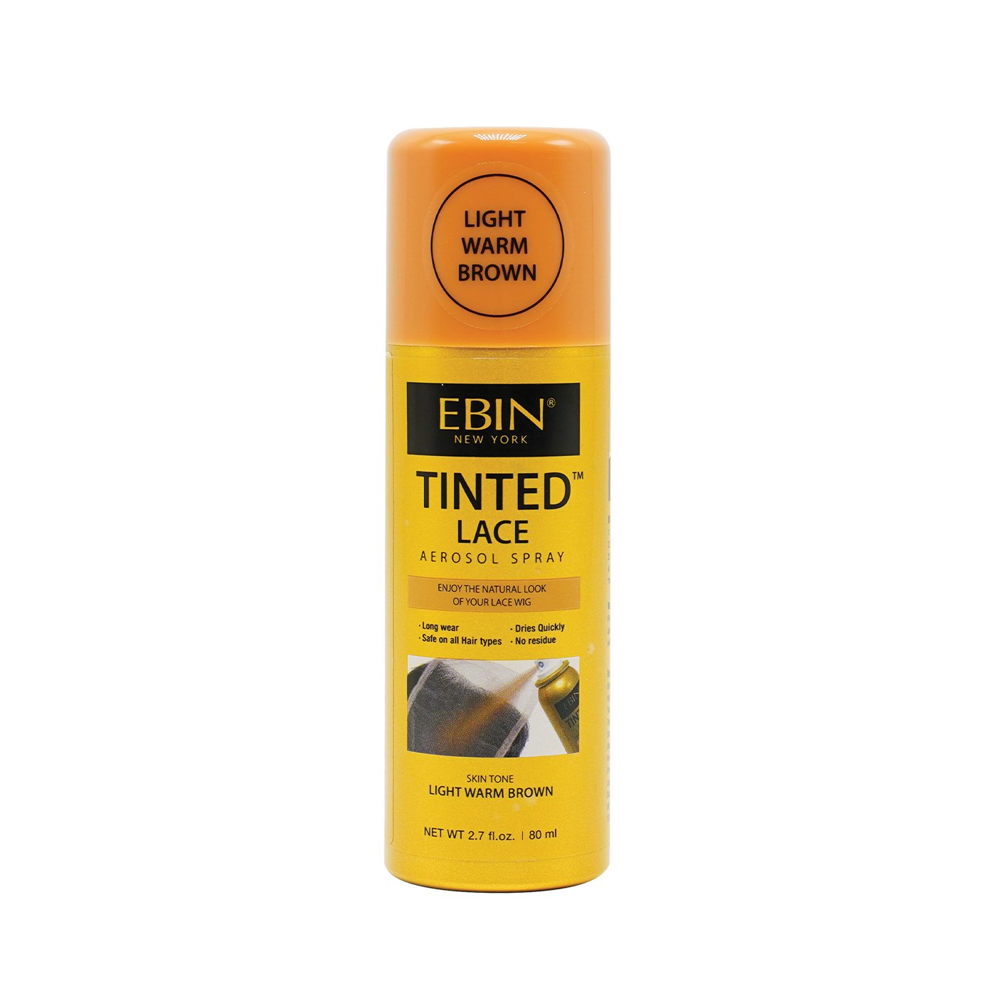 Ebin Tinted Lace Aerosol Spray 2.7oz Light Warm Brown