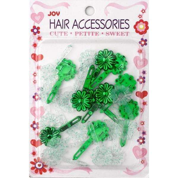 Joy Petit Daisy Barrettes Assorted Green 