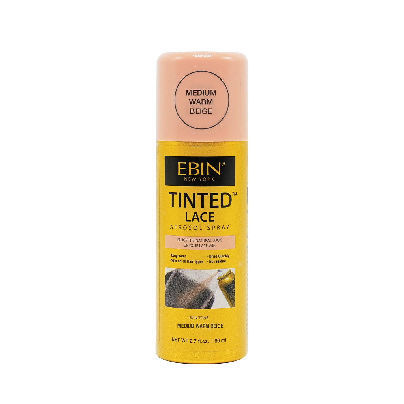 Ebin Tinted Lace Aerosol Spray 2.7oz Medium Warm Beige