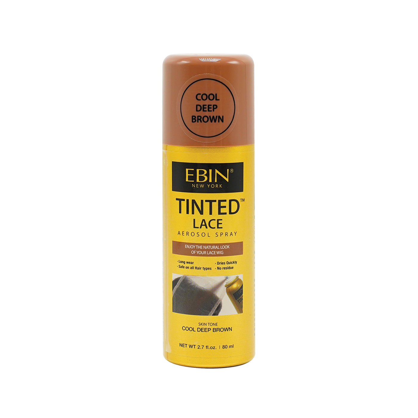 Ebin Tinted Lace Aerosol Spray 2.7oz Cool Deep Brown