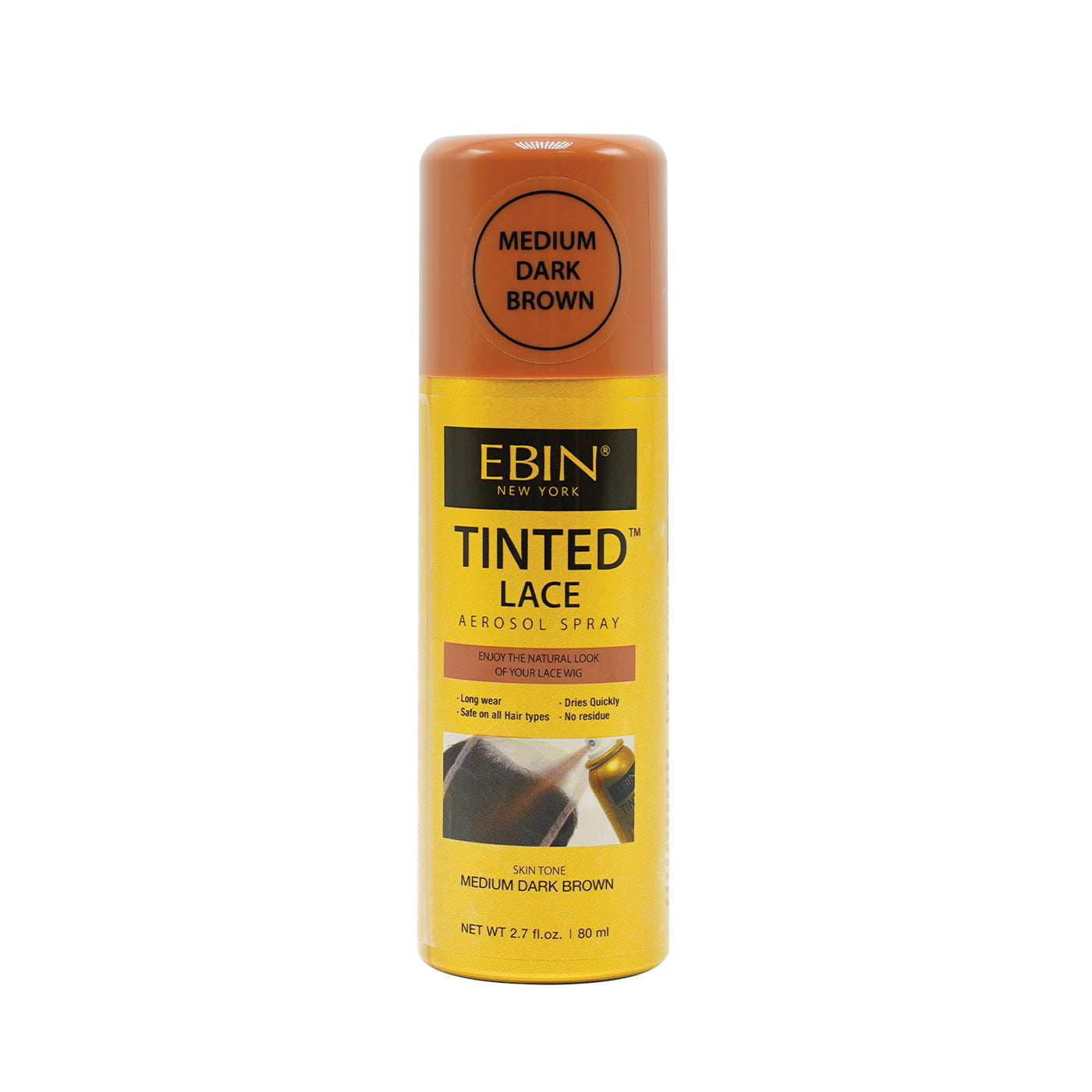 Ebin Tinted Lace Aerosol Spray 2.7oz Medium Dark Brown