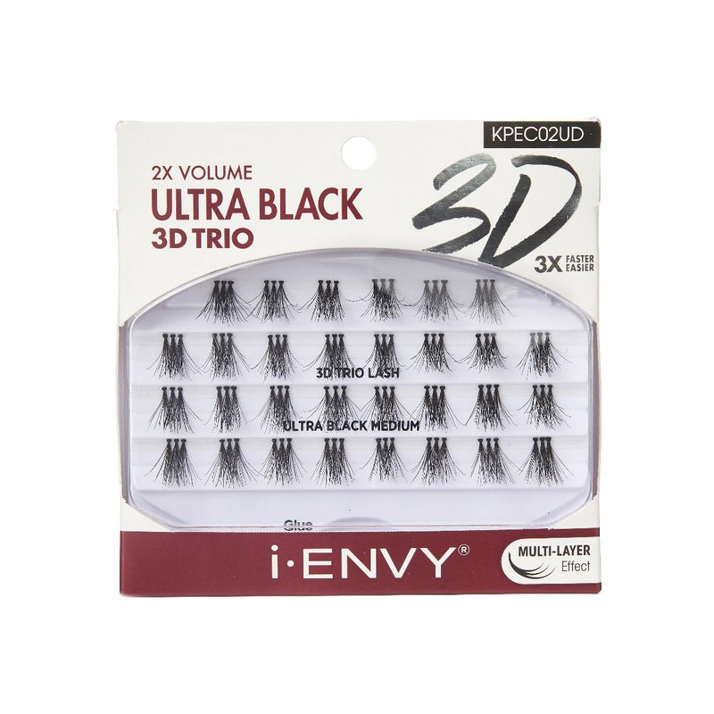 iENVY Ultra Black 3D Trio Individual Lashes - Medium 