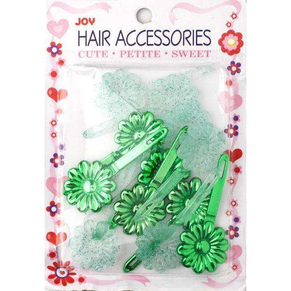 Joy Daisy Barrette 12 ct Asst Green