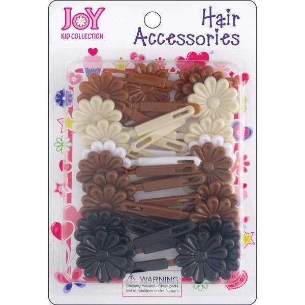 Joy Hair Barrettes 24 Ct Asst Brown 