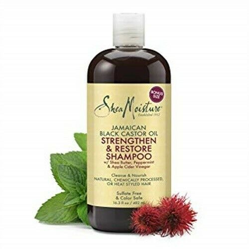 Shea Moisture Jamaican Black Castor Oil Strengthen & Restore Shampoo Black-Owned Natural Beauty Products.