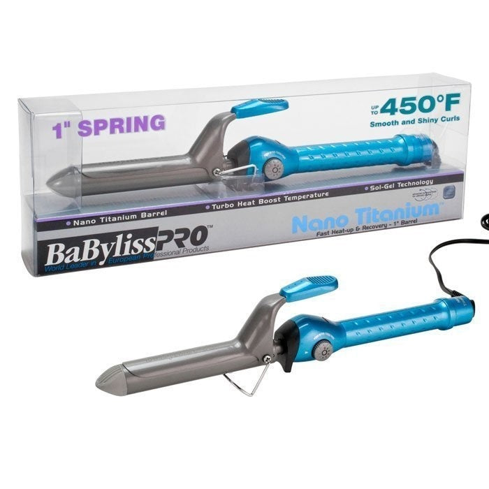 BaByliss PRO Nano Titanium 1" Spring Curling Iron Model 