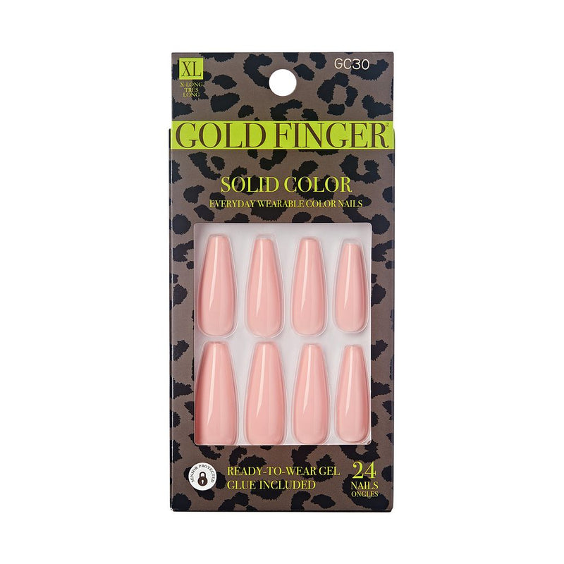 Kiss Gold Finger Press on Nails Rose GC30