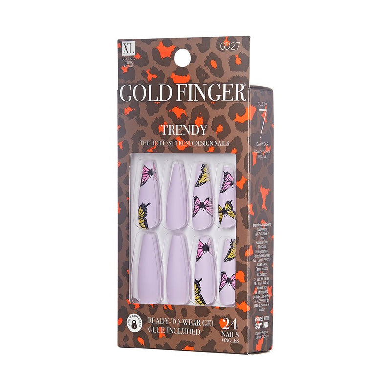 Kiss Goldfinger Trendy Butterfly Press Nails GD27